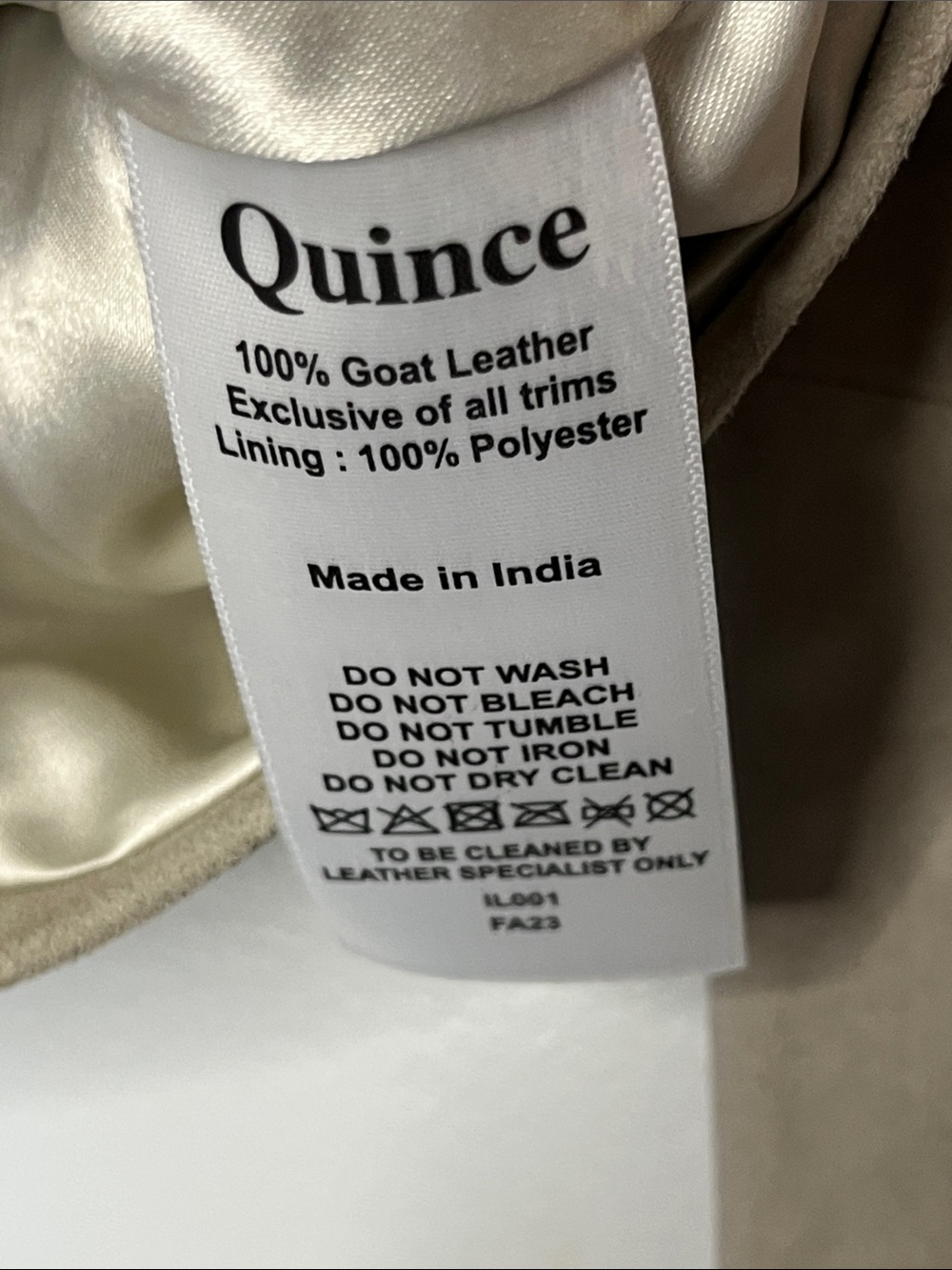 Quince Suade goat Leather Jacket small grey sand biker side zip jacket - Picture 7 of 13